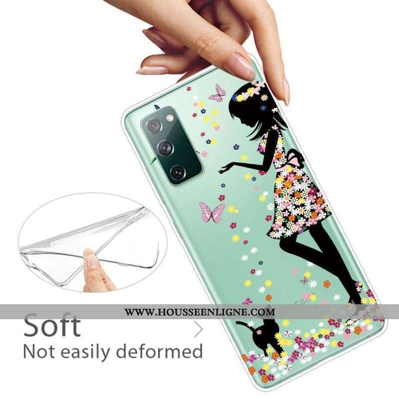 Coque Samsung Galaxy S20 FE Jolie Tête Fleurie