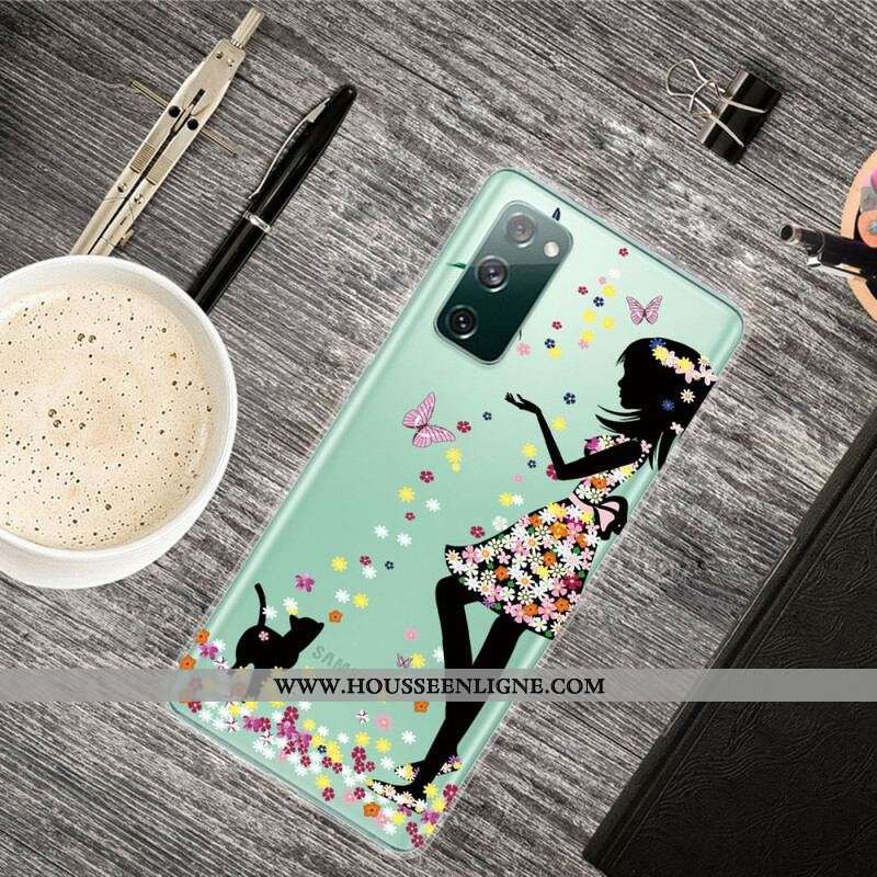 Coque Samsung Galaxy S20 FE Jolie Tête Fleurie