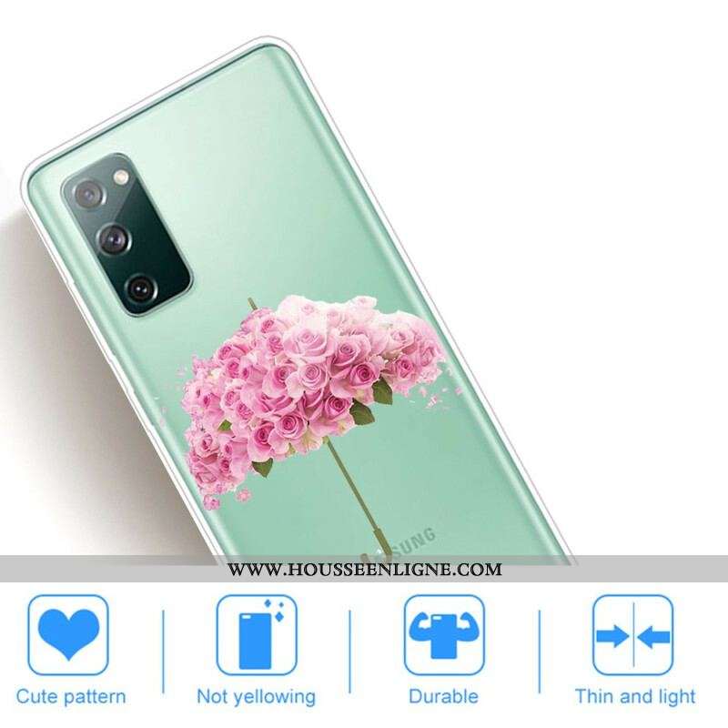 Coque Samsung Galaxy S20 FE Parapluie en Roses