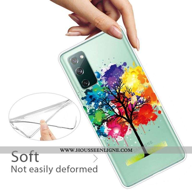 Coque Samsung Galaxy S20 FE Transparente Arbre Aquarelle