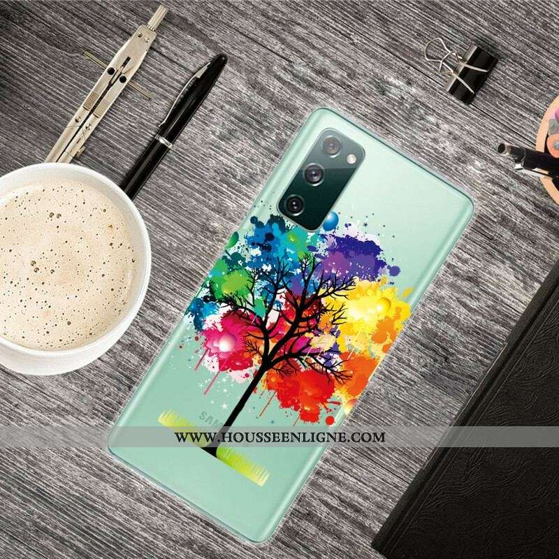 Coque Samsung Galaxy S20 FE Transparente Arbre Aquarelle