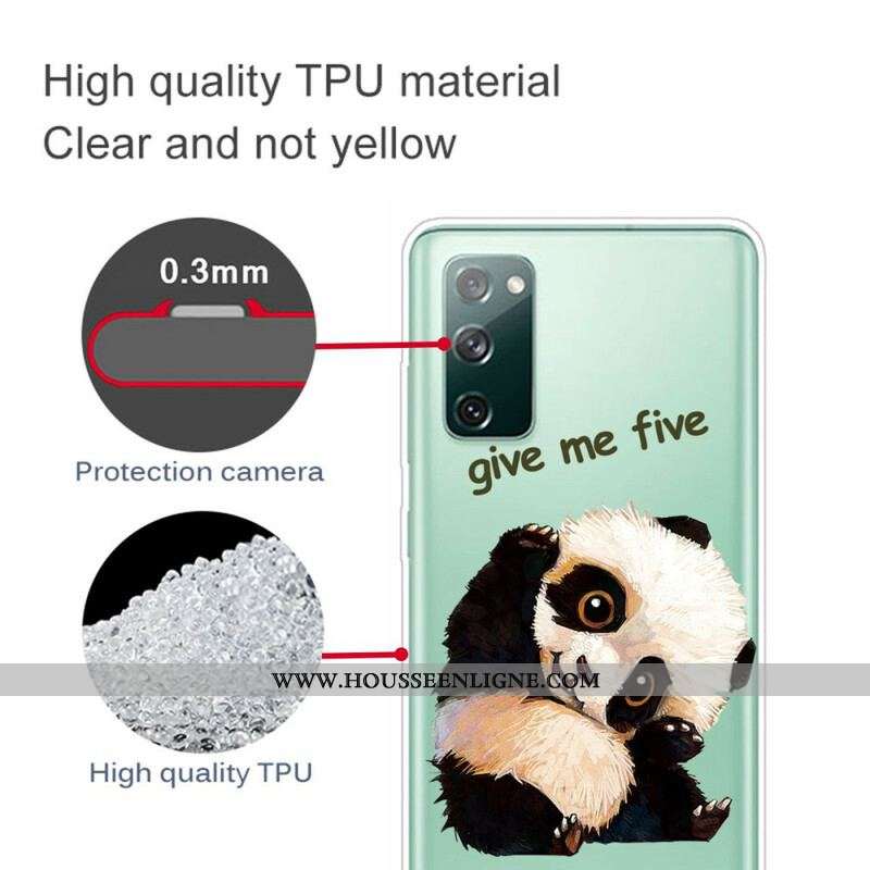 Coque Samsung Galaxy S20 FE Transparente Panda Give Me Five