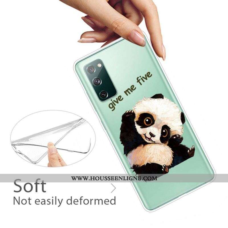 Coque Samsung Galaxy S20 FE Transparente Panda Give Me Five