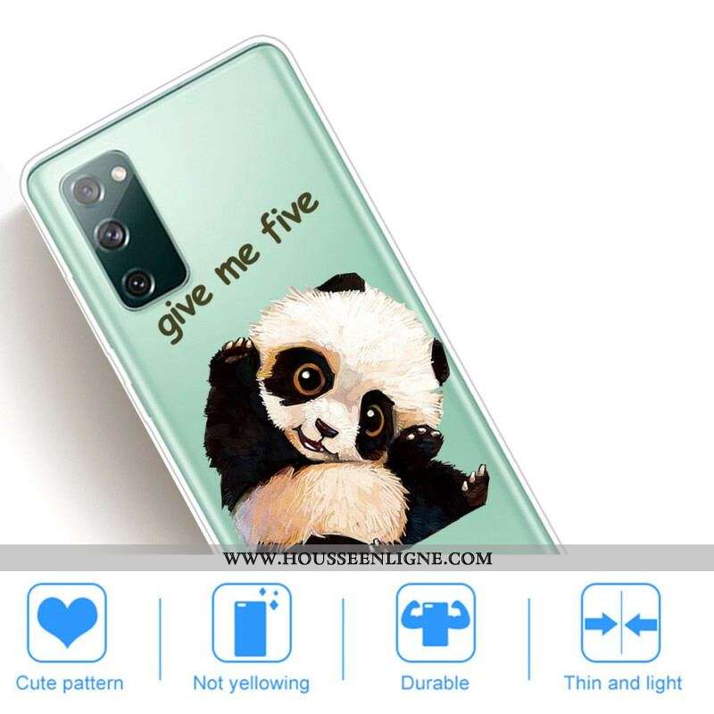 Coque Samsung Galaxy S20 FE Transparente Panda Give Me Five