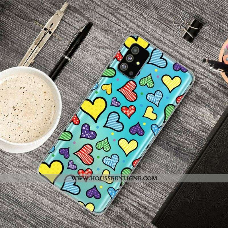 Coque Samsung Galaxy S20 Plus / S20 Plus 5G Coeurs Multicolores