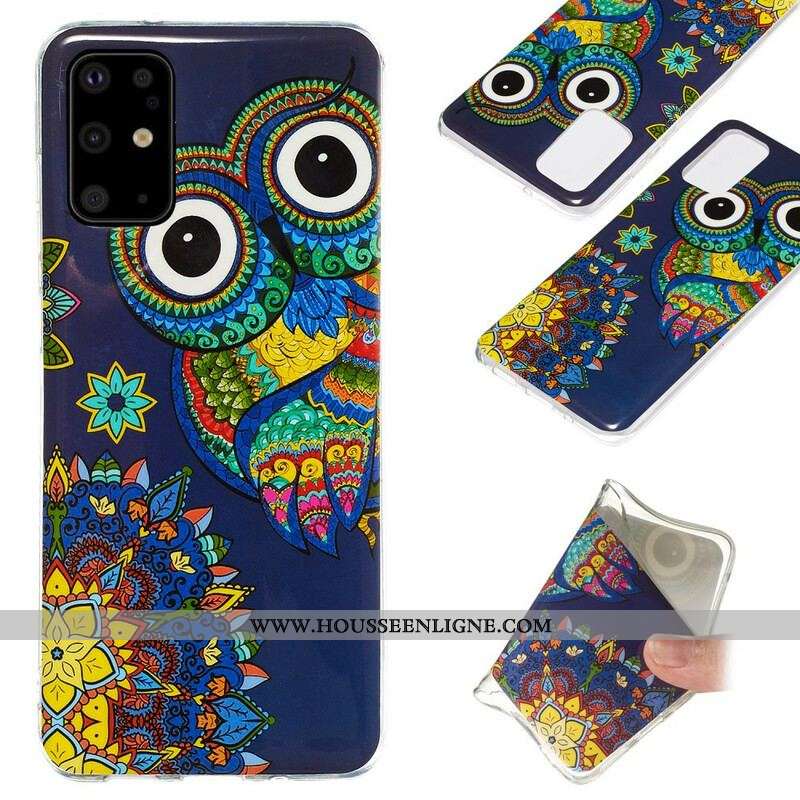 Coque Samsung Galaxy S20 Plus / S20 Plus 5G Hibou Mandala Fluorescente