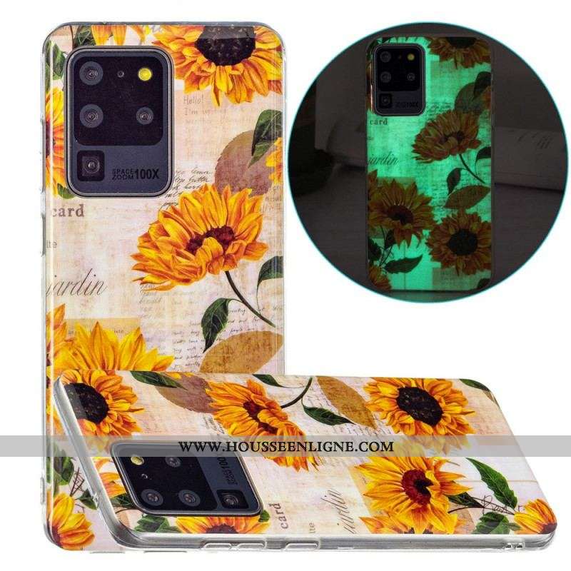 Coque Samsung Galaxy S20 Ultra Tournesols Fluorescentes