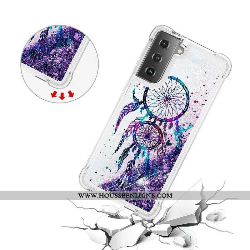 Coque Samsung Galaxy S21 5G Attrape Rêves Paillettes