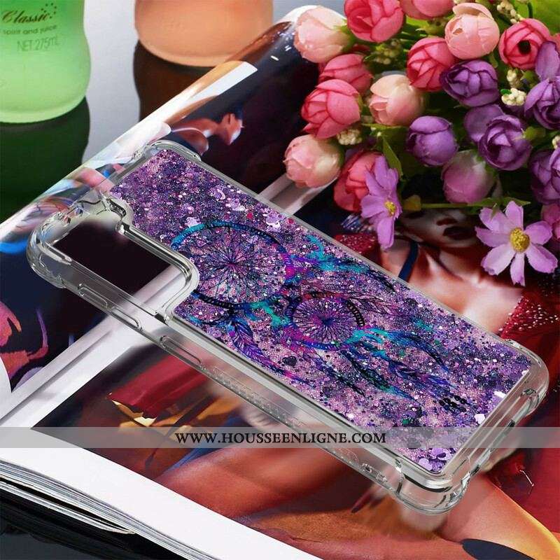 Coque Samsung Galaxy S21 5G Attrape Rêves Paillettes