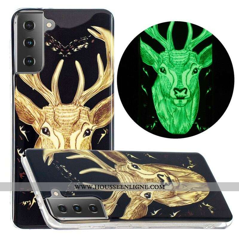 Coque Samsung Galaxy S21 5G Cerf Majestueux Fluorescente