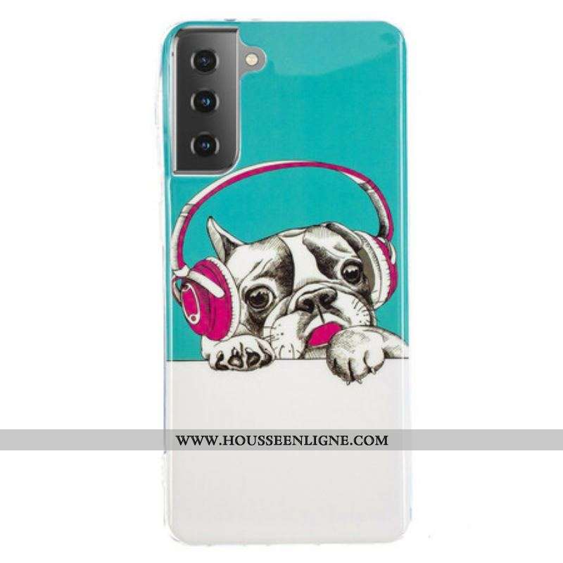 Coque Samsung Galaxy S21 5G Chien Fluorescente