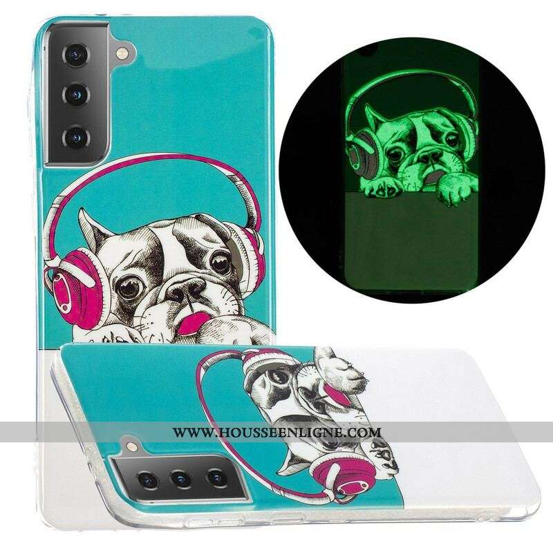 Coque Samsung Galaxy S21 5G Chien Fluorescente