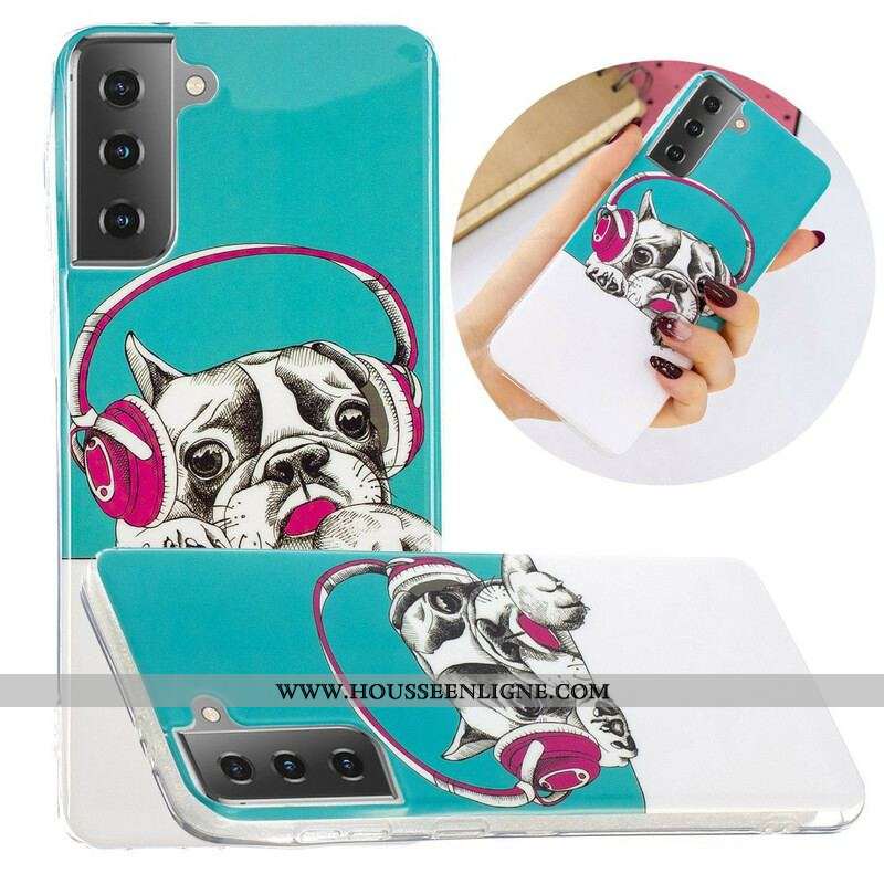 Coque Samsung Galaxy S21 5G Chien Fluorescente