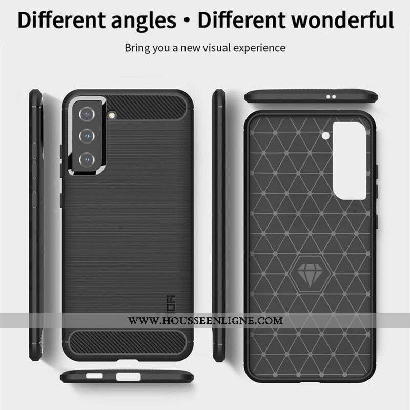 Coque Samsung Galaxy S21 5G Fibre Carbone Brossée MOFI