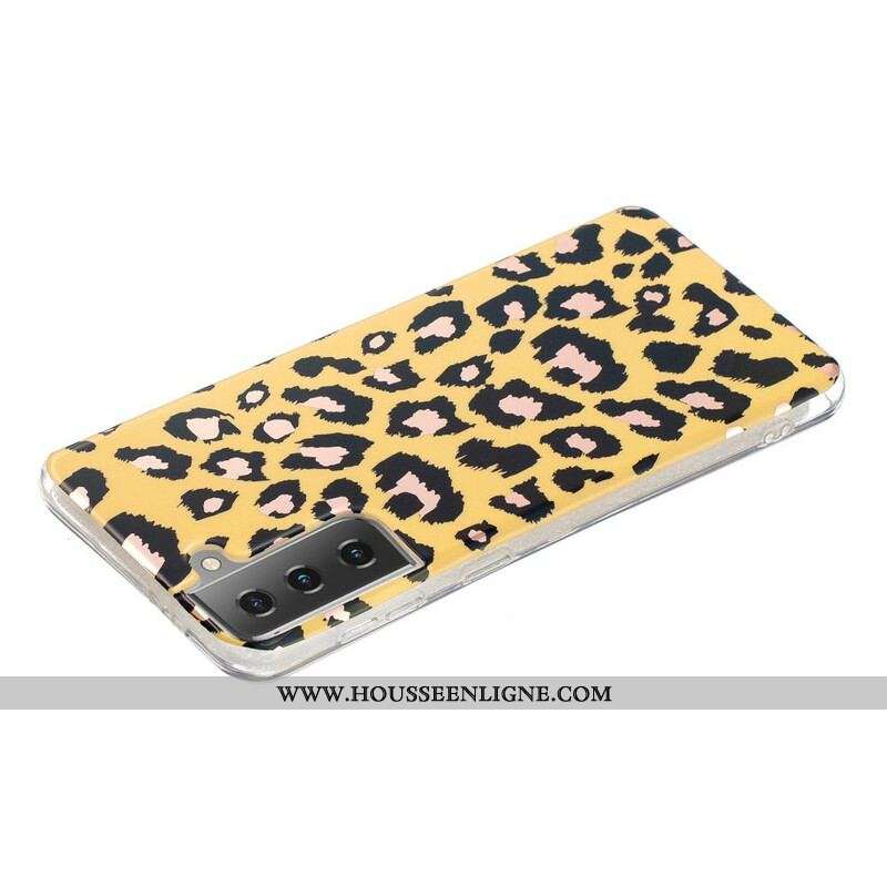 Coque Samsung Galaxy S21 5G Marbre Style Léopard