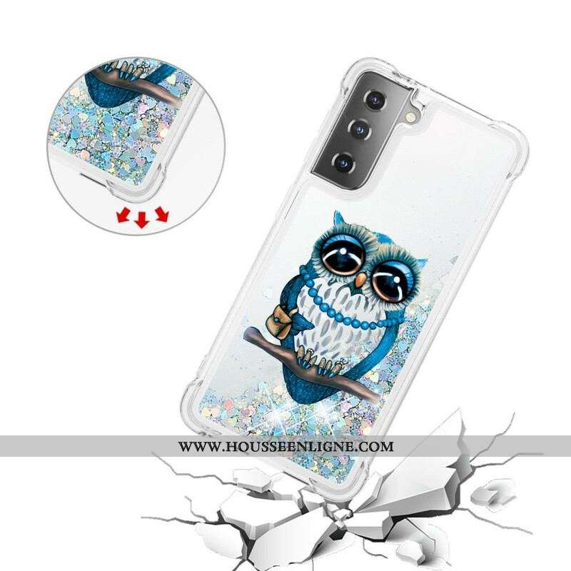 Coque Samsung Galaxy S21 5G Miss Hibou Paillettes