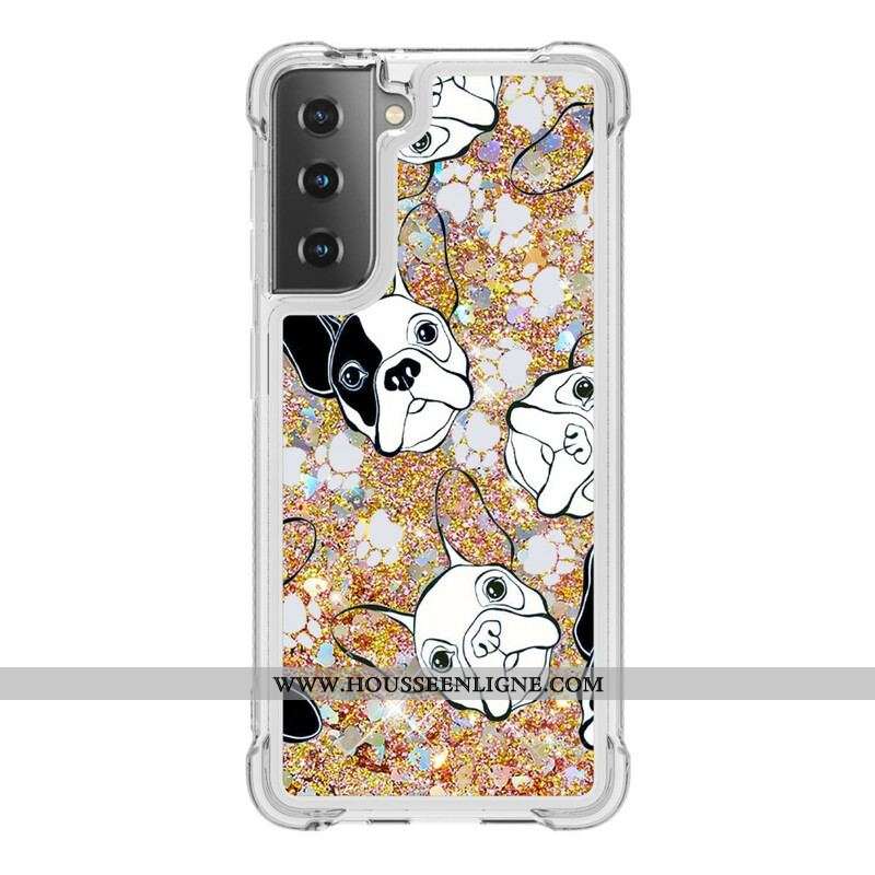 Coque Samsung Galaxy S21 5G Mr Chien Paillettes