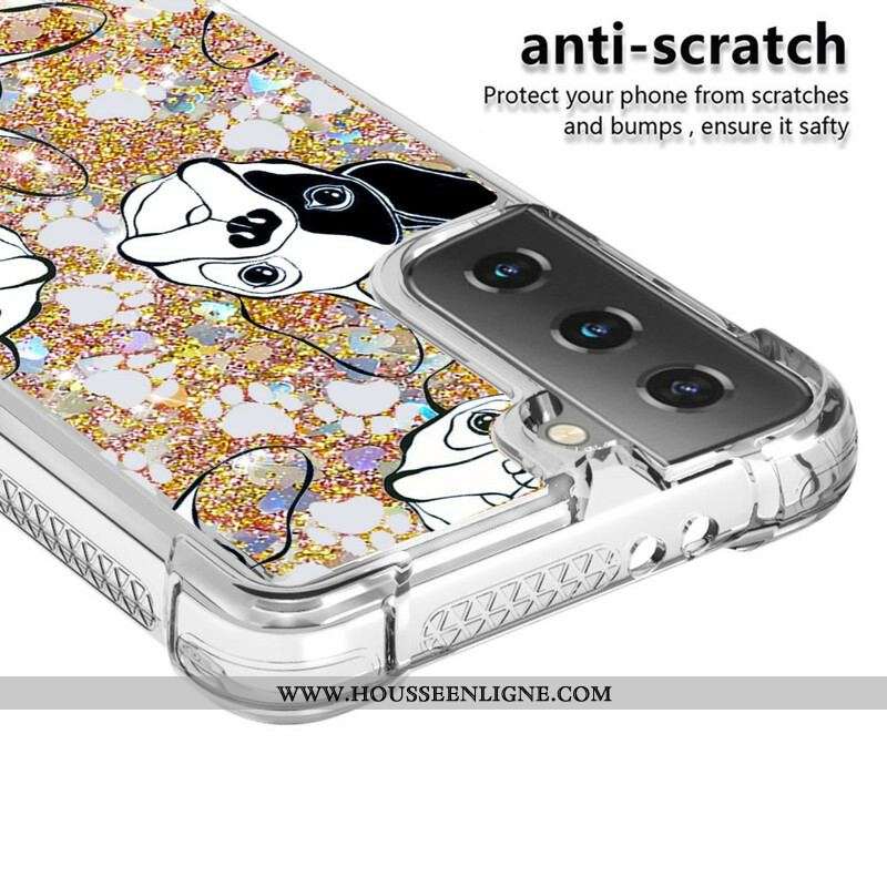 Coque Samsung Galaxy S21 5G Mr Chien Paillettes