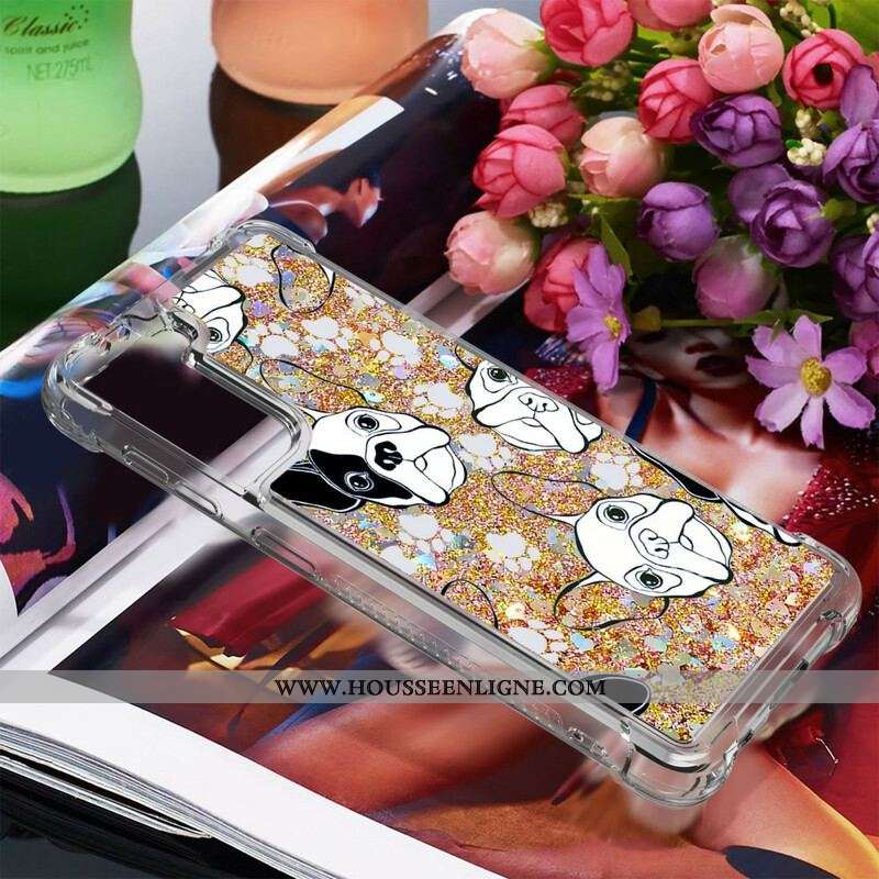 Coque Samsung Galaxy S21 5G Mr Chien Paillettes