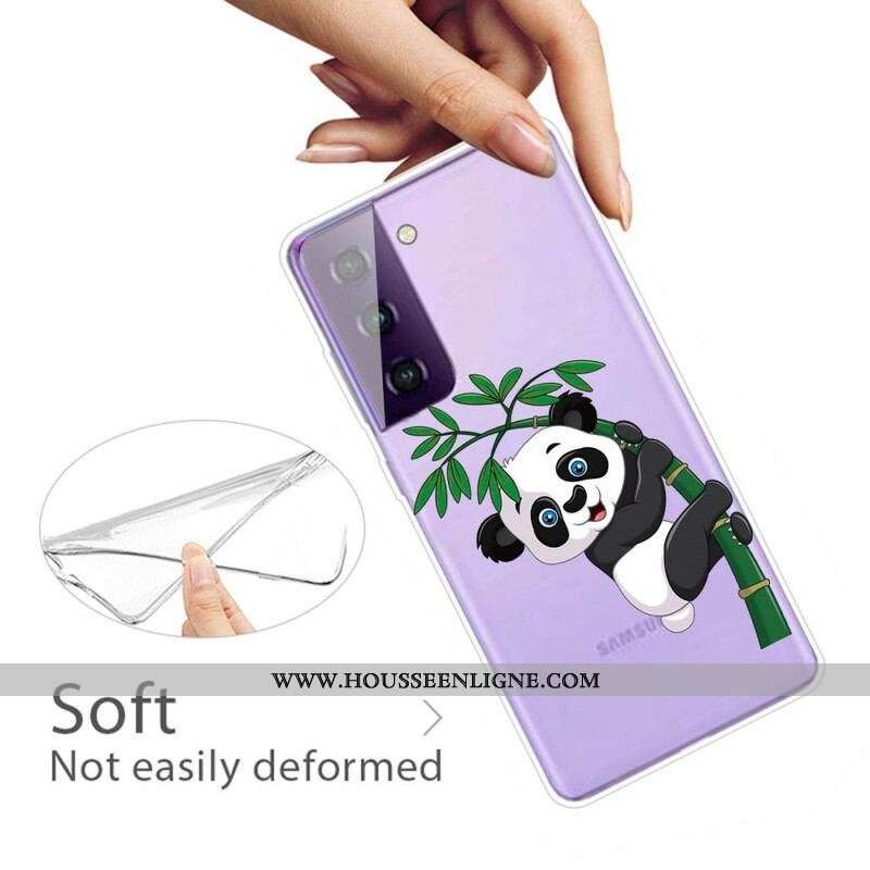 Coque Samsung Galaxy S21 5G Panda Sur Le Bambou