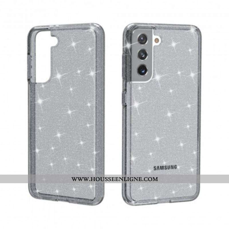 Coque Samsung Galaxy S21 5G Transparente Paillettes