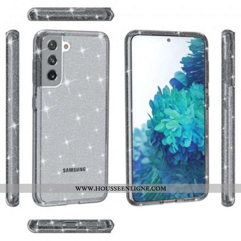 Coque Samsung Galaxy S21 5G Transparente Paillettes