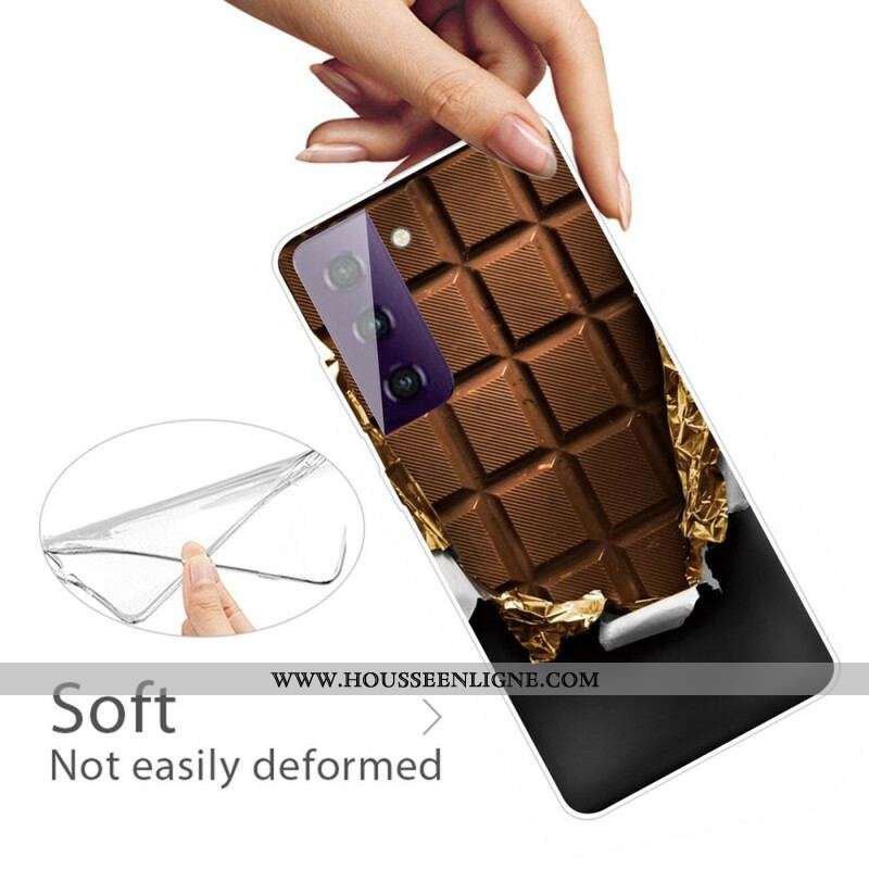 Coque Samsung Galaxy S21 FE Flexible Chocolat