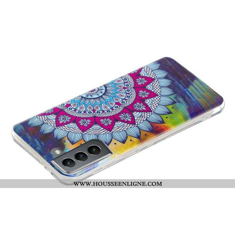 Coque Samsung Galaxy S21 FE Mandala Coloré Fluorescente