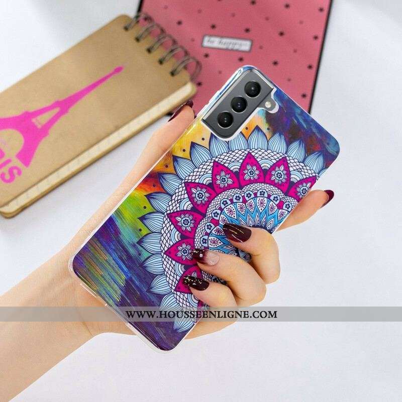 Coque Samsung Galaxy S21 FE Mandala Coloré Fluorescente