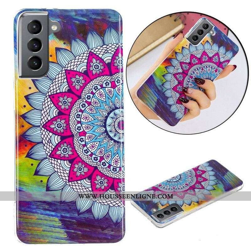 Coque Samsung Galaxy S21 FE Mandala Coloré Fluorescente