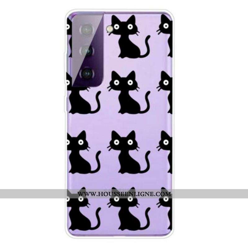 Coque Samsung Galaxy S21 FE Multiples Chats Noirs