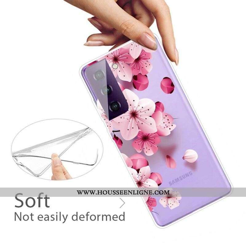 Coque Samsung Galaxy S21 FE Petites Fleurs Roses