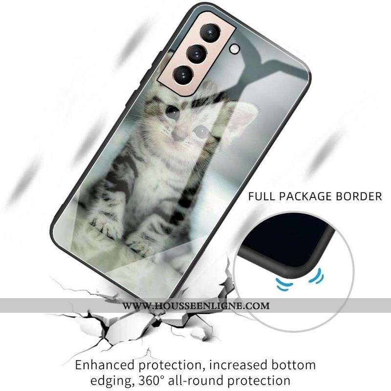 Coque Samsung Galaxy S21 FE Verre Trempé Chaton