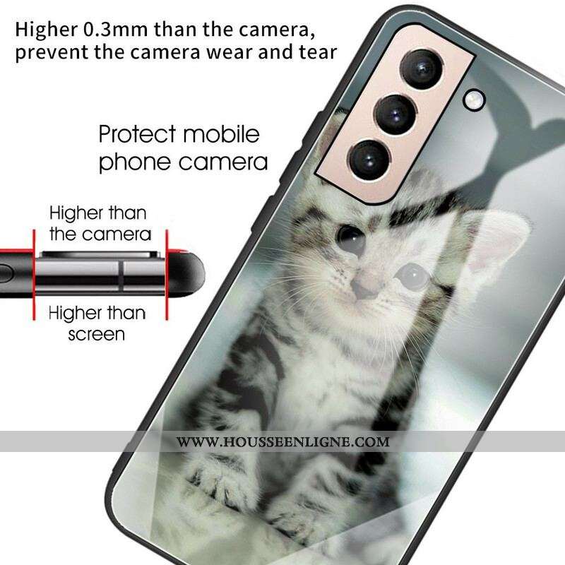 Coque Samsung Galaxy S21 FE Verre Trempé Chaton