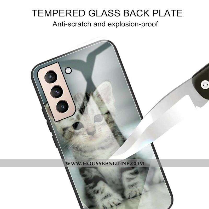 Coque Samsung Galaxy S21 FE Verre Trempé Chaton