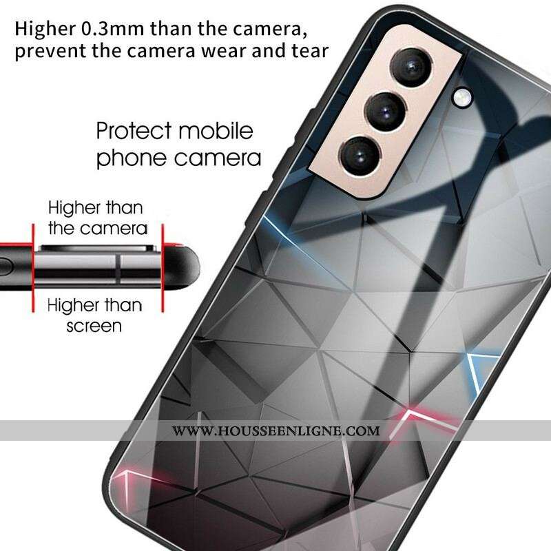 Coque Samsung Galaxy S21 FE Verre Trempé Géométrie