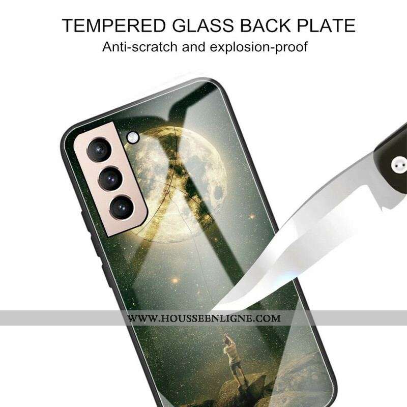 Coque Samsung Galaxy S21 FE Verre Trempé Homme à la Lune