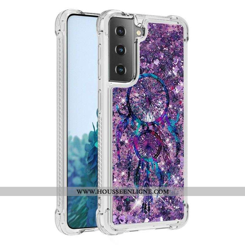 Coque Samsung Galaxy S21 Plus 5G Attrape Rêves Paillettes