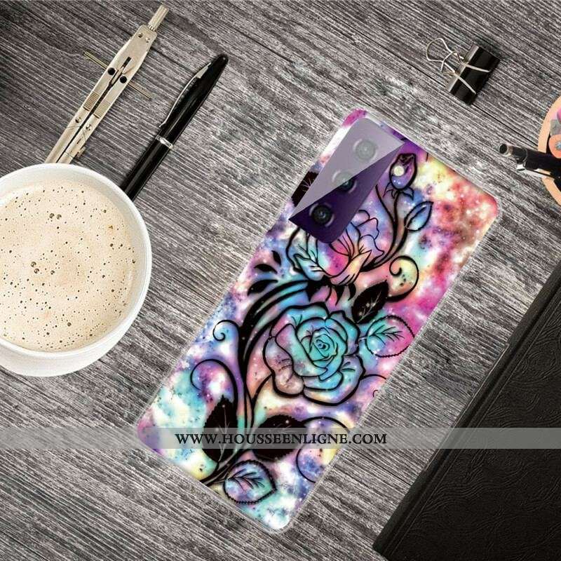 Coque Samsung Galaxy S21 Plus 5G Fleur Graphique