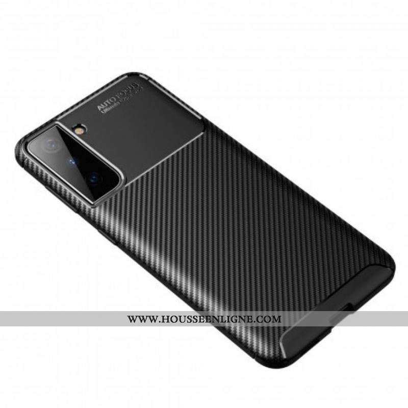 Coque Samsung Galaxy S21 Plus 5G Flexible Texture Fibre Carbone