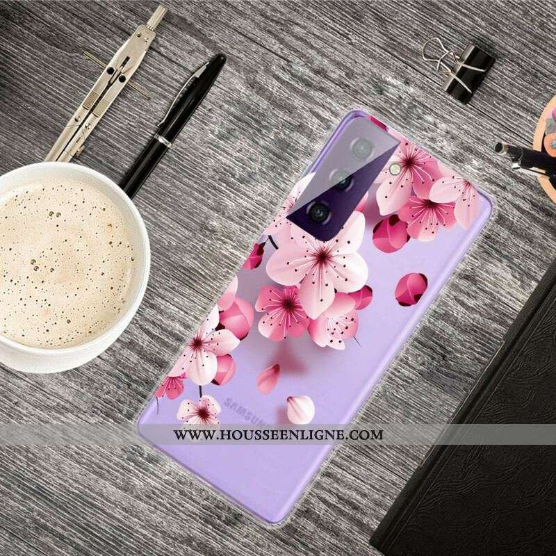 Coque Samsung Galaxy S21 Plus 5G Petites Fleurs Roses