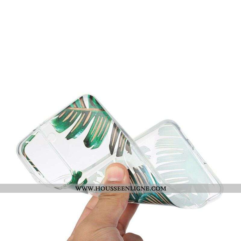 Coque Samsung Galaxy S21 Plus 5G Transparente Feuilles Vertes