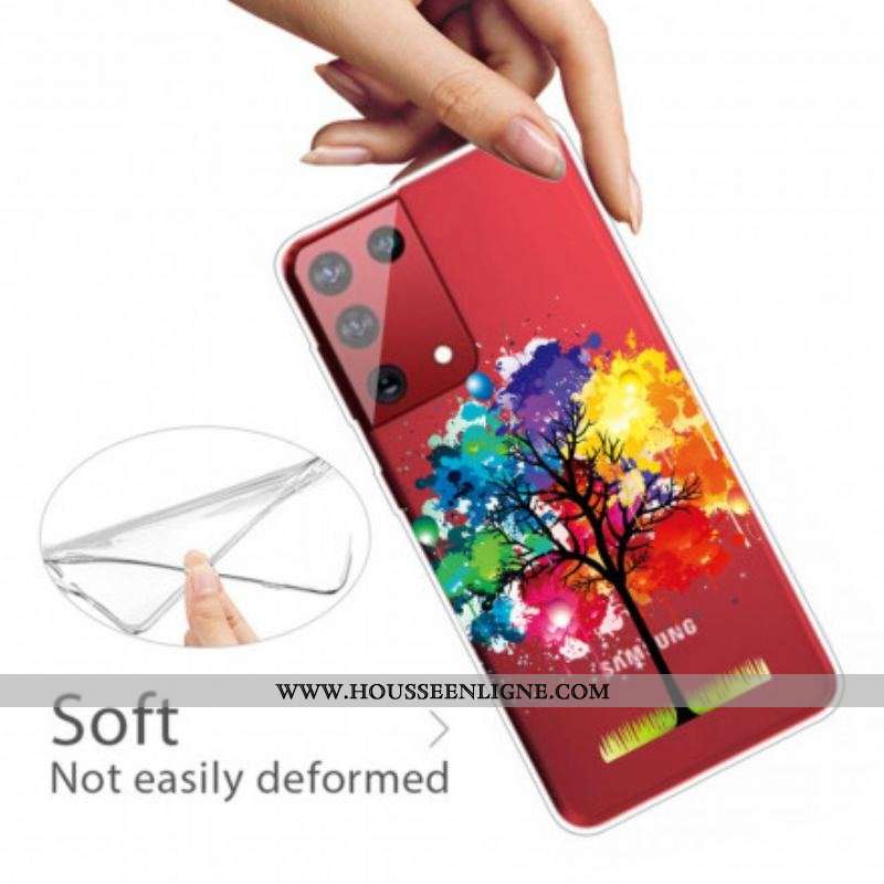 Coque Samsung Galaxy S21 Ultra 5G Arbre Aquarelle