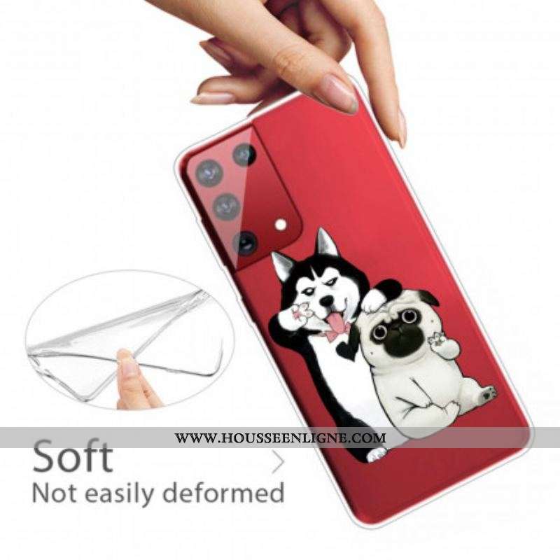 Coque Samsung Galaxy S21 Ultra 5G Drôles de Chiens