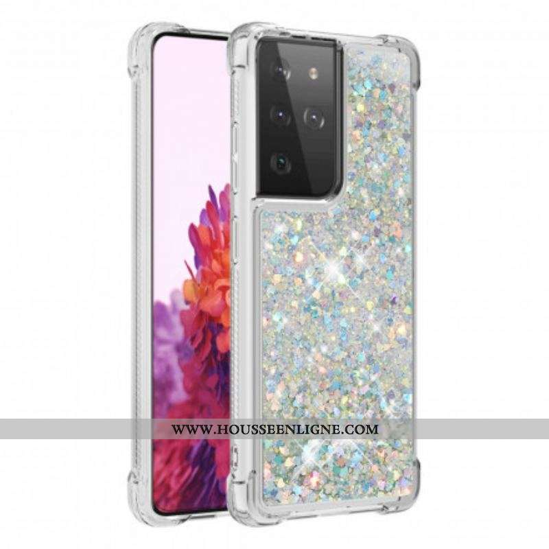 Coque Samsung Galaxy S21 Ultra 5G Désires Paillettes