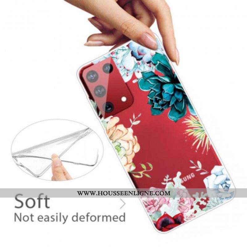 Coque Samsung Galaxy S21 Ultra 5G Fleurs Aquarelle