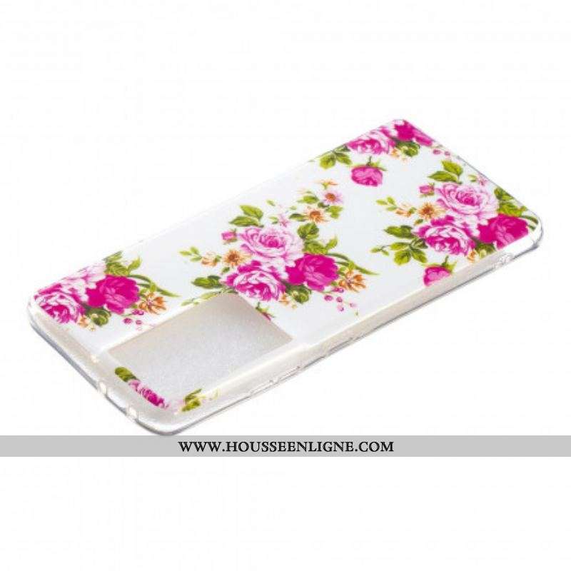 Coque Samsung Galaxy S21 Ultra 5G Fleurs Liberty Fluorescente