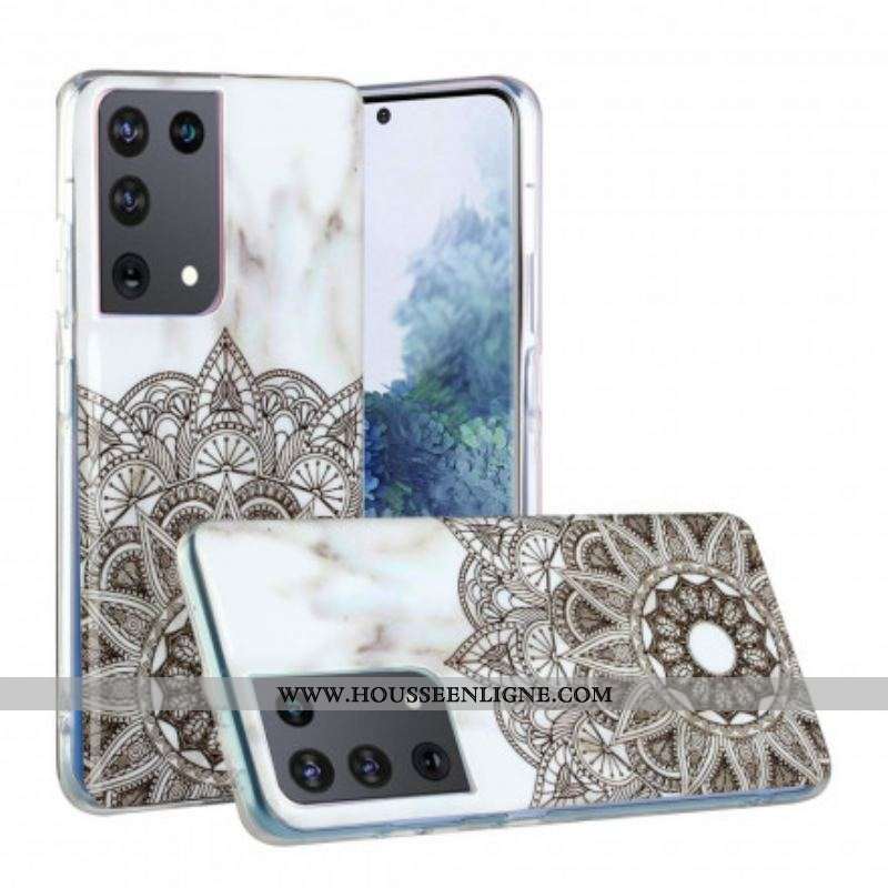 Coque Samsung Galaxy S21 Ultra 5G Mandala Marbré