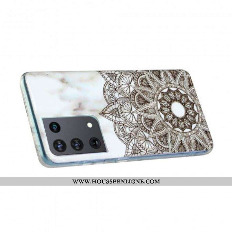 Coque Samsung Galaxy S21 Ultra 5G Mandala Marbré