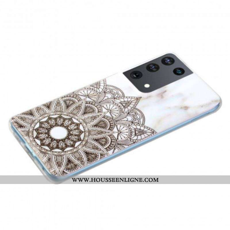 Coque Samsung Galaxy S21 Ultra 5G Mandala Marbré